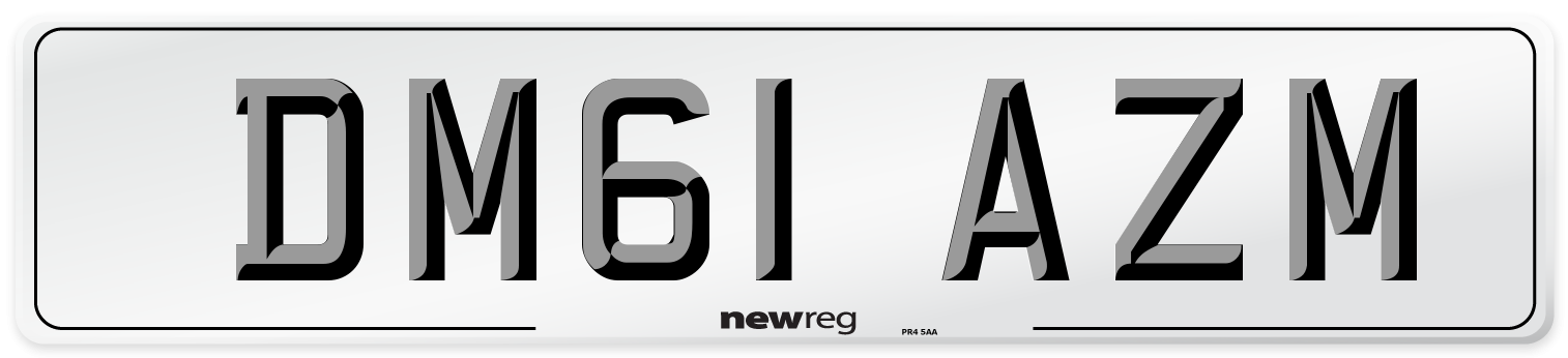 DM61 AZM Number Plate from New Reg